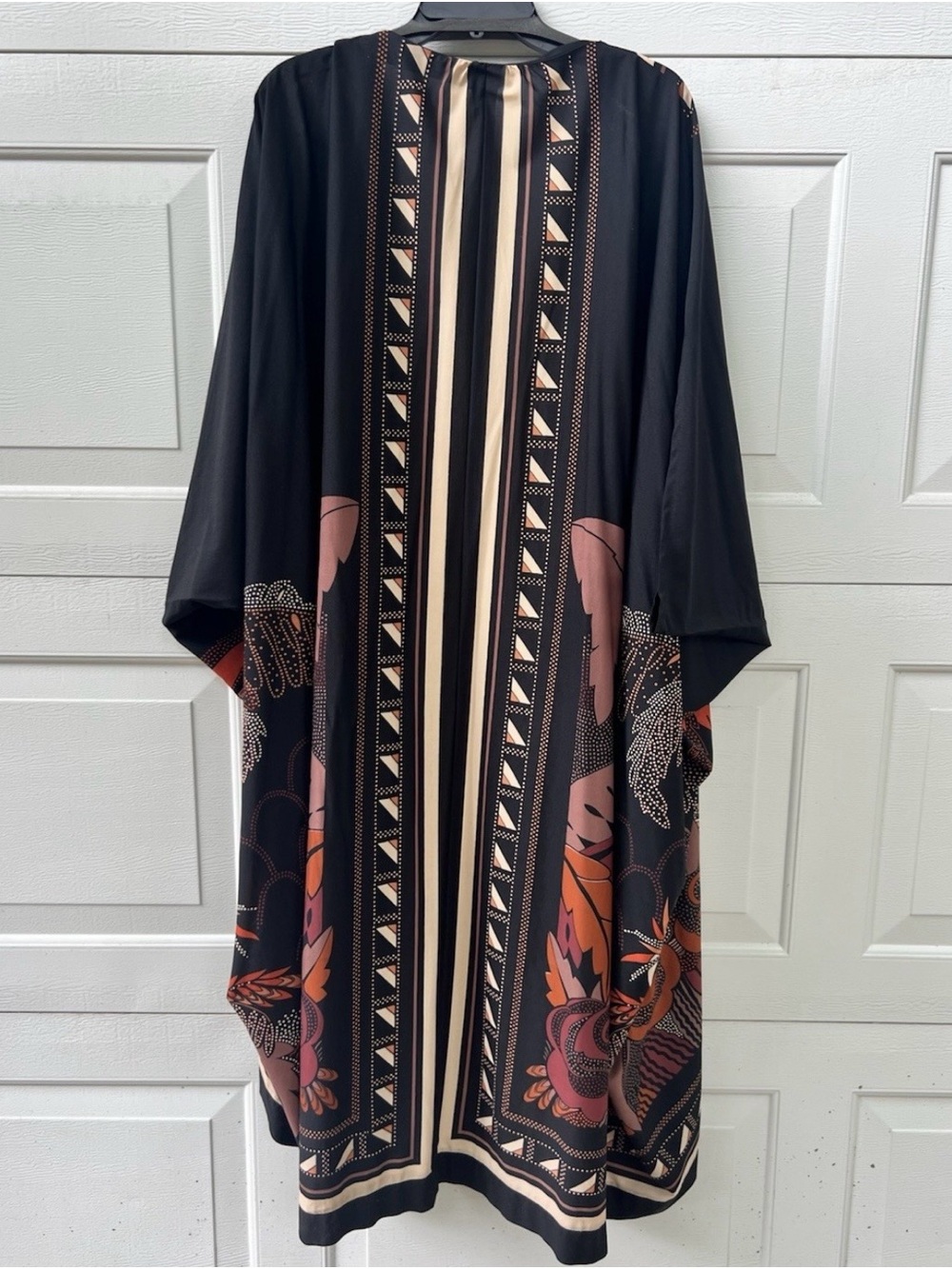 Black floral 70’s vintage gottex made for Neiman Marcus cover up/ duster .
